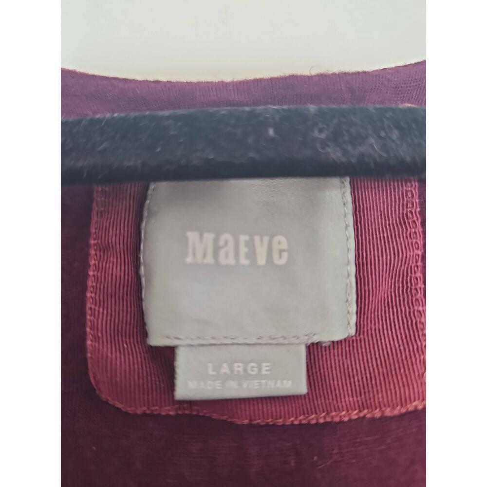 Anthropologie Maeve  Galena Burgundy Midi VNeck Jersey Wrap Dress L - Picture 5 of 11